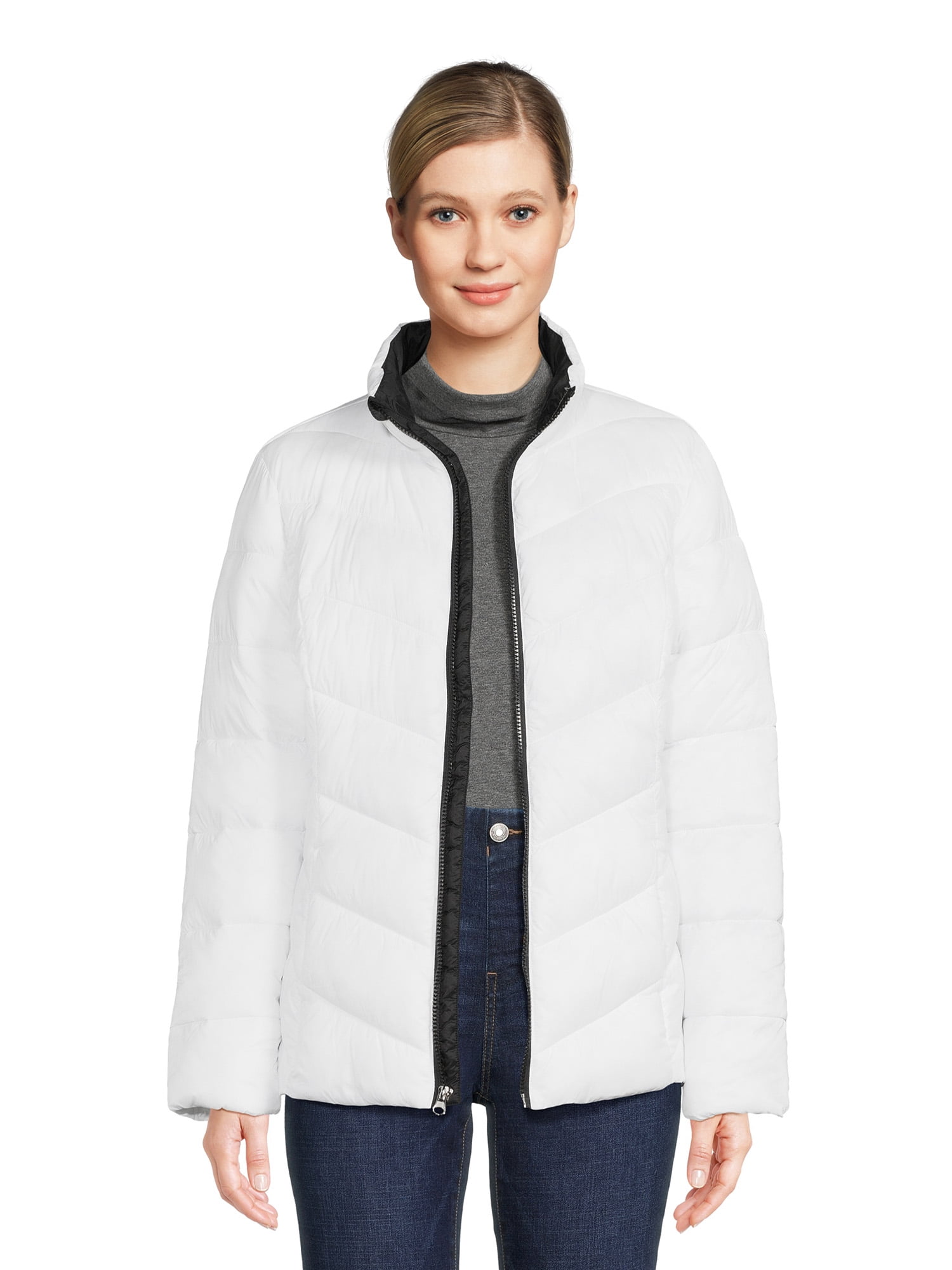 Time-and-Tru-Women-s-Chevron-Puffer-Jacket-Sizes-XS-3X_cac97950-9102-4230-93ad-9e6b185b95a6.b6b10e05f0fc626e0f062f91bb589581 Time and Tru Women's Chevron Puffer Jacket, Sizes XS-3X - Image 1